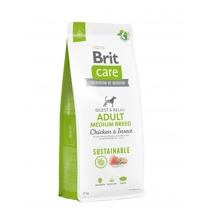 Сухий корм Brit Care Dog Sustainable Adult Medium Breed для собак середніх порід, з куркою та комахами