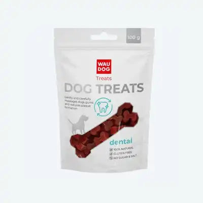 Ласощі для собак WAUDOG Treats "Стоматологічна кістка зі смаком курятини (маленька)", 100 г NEW