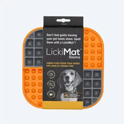 LickiMat Slomo Комбінований килимок для ласощів помаранчевий