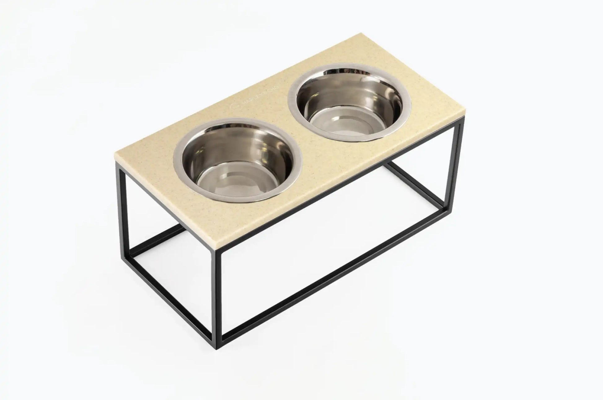 Миски на підставці Lunch Bar  Biege Stone + Black