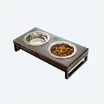Миски на підставці Lunch Bar Brown wood + Black