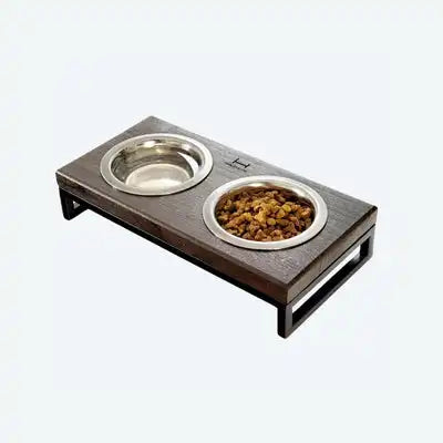 Миски на підставці Lunch Bar Brown wood + Black