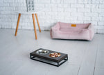 Миски на підставці Lunch Bar Brown wood + Black
