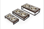 Миски на підставці Lunch Bar Brown wood + Black