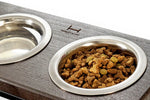 Миски на підставці Lunch Bar Brown wood + Black