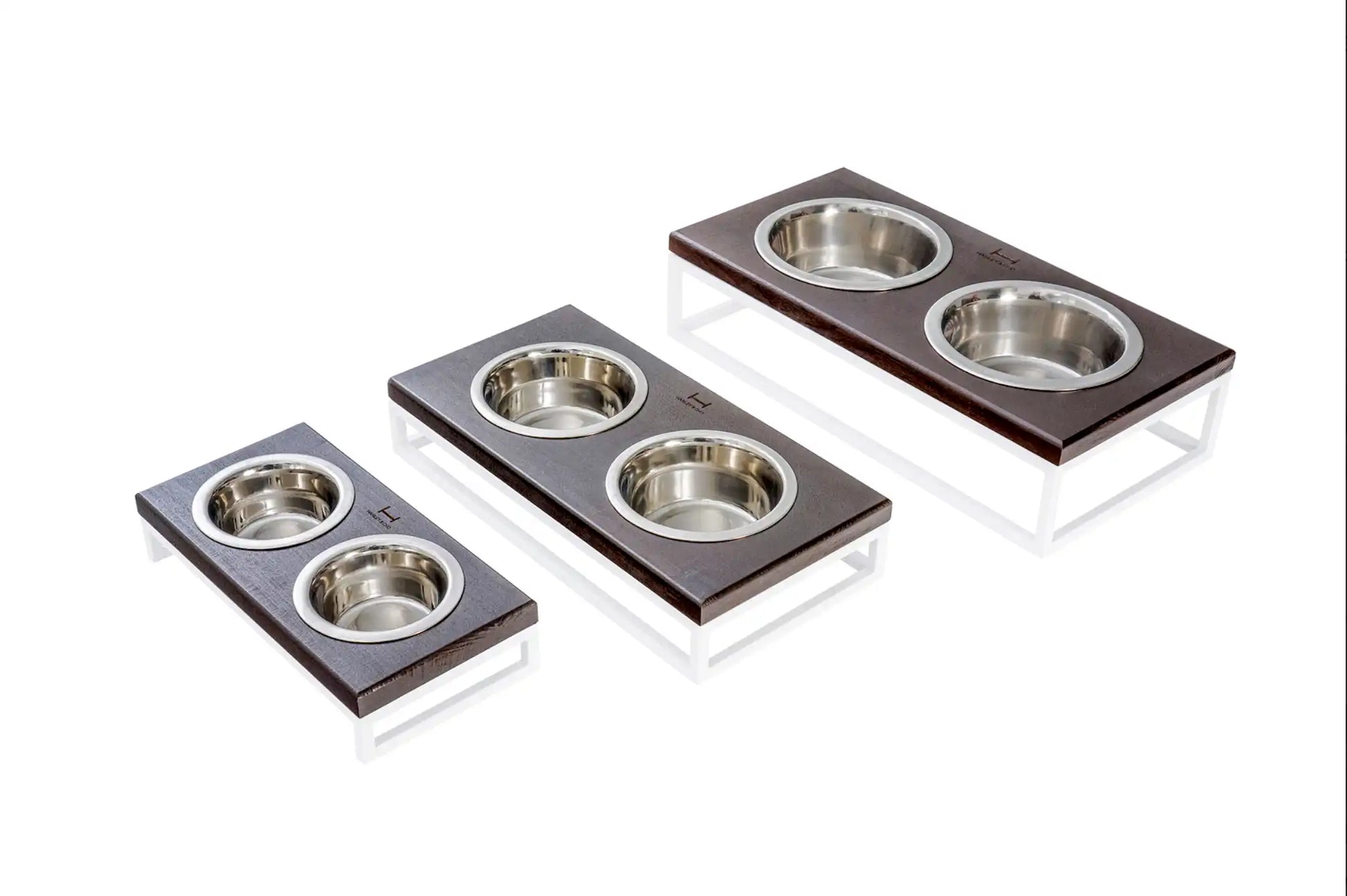 Миски на підставці Lunch Bar Brown wood + White