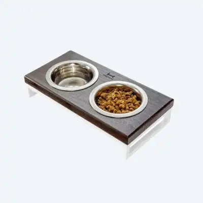 Миски на підставці Lunch Bar Brown wood + White
