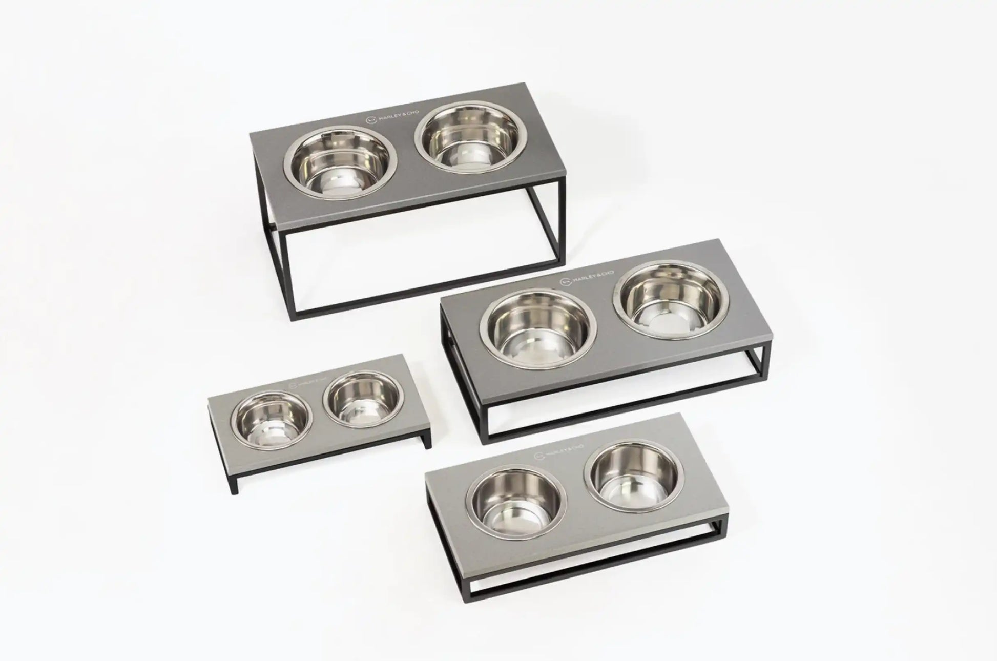 Миски на підставці Lunch Bar  Grey Stone + Black