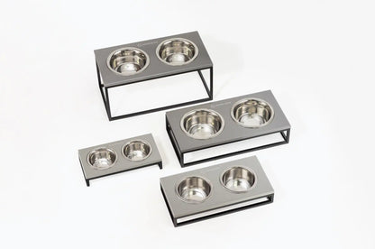 Миски на підставці Lunch Bar  Grey Stone + Black