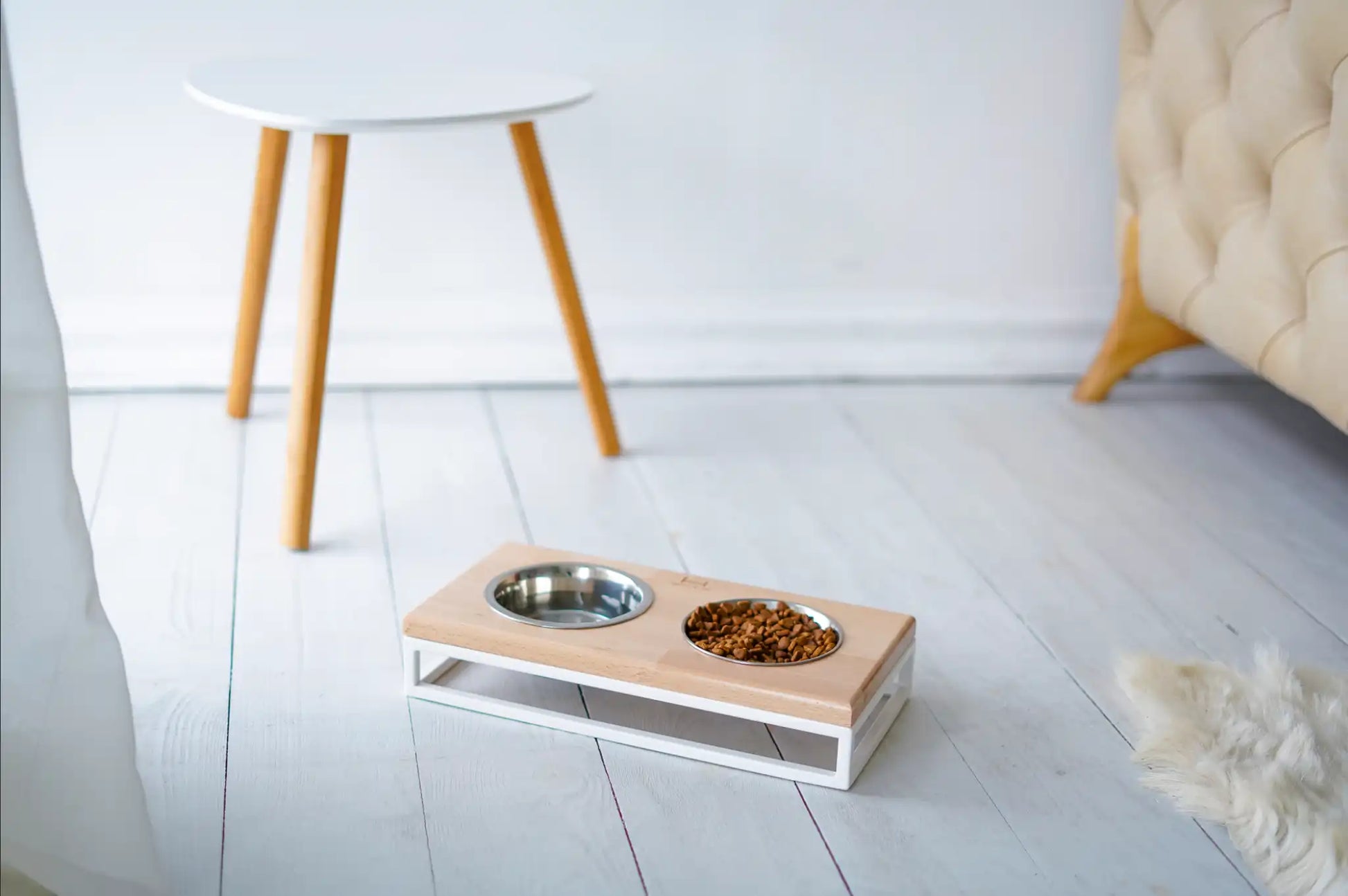 Миски на підставці Lunch Bar Natural wood + White