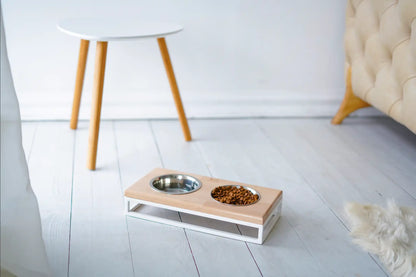 Миски на підставці Lunch Bar Natural wood + White