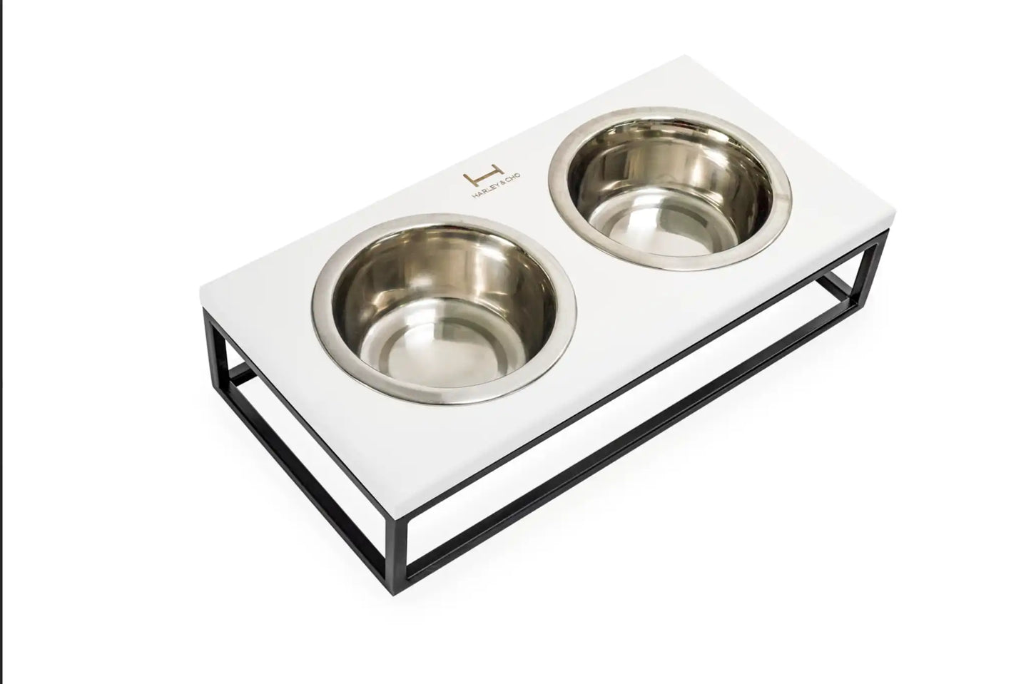 Миски на підставці Lunch Bar White wood + Black