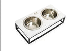 Миски на підставці Lunch Bar White wood + Black