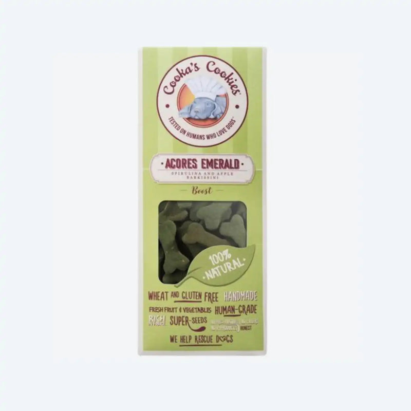Натуральне печиво для собак Cooka's Cookies Barkissini Яблука з травами та насінням 100 г (рослинний білок)