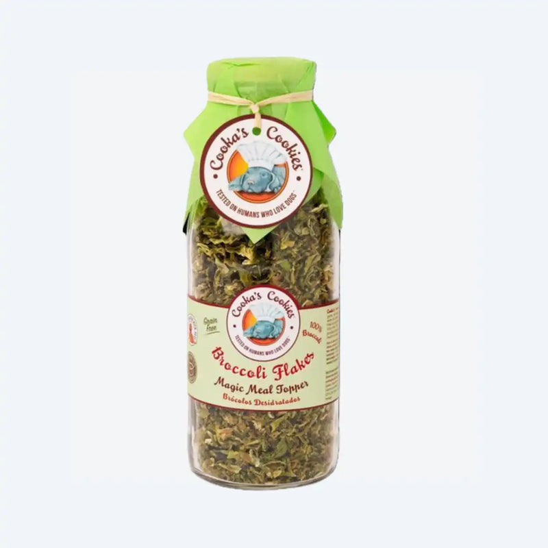 Натуральний топер (вітамінна та смакова добавка) для собак Cooka's Cookies Сушені пластівці з броколі
