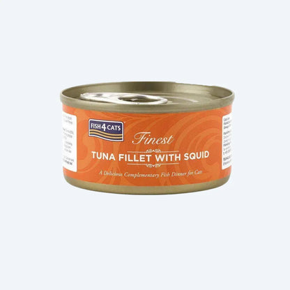 Натуральний вологий корм для котів Fish4Cats Finest Філе тунця з кальмаром 70 г