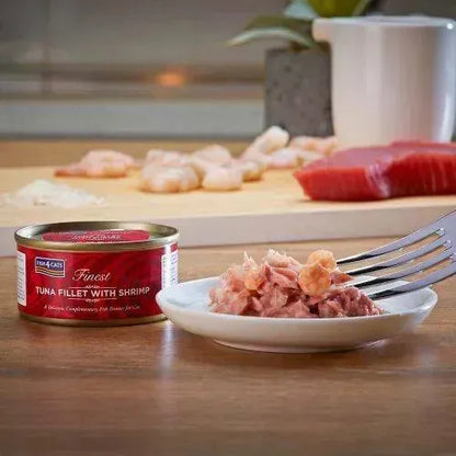 Натуральний вологий корм для котів Fish4Cats Finest Філе тунця з креветками 70 г