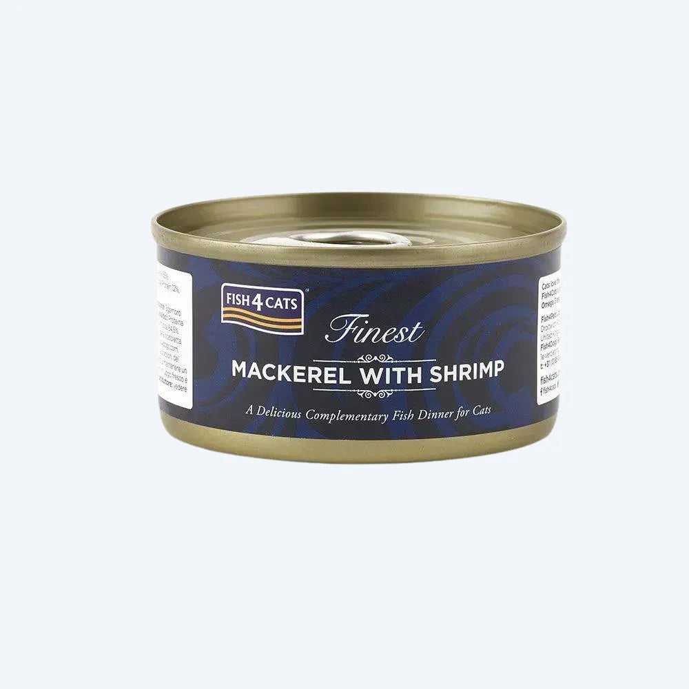 Натуральний вологий корм для котів Fish4Cats Finest Скумбрія з креветками 70 г