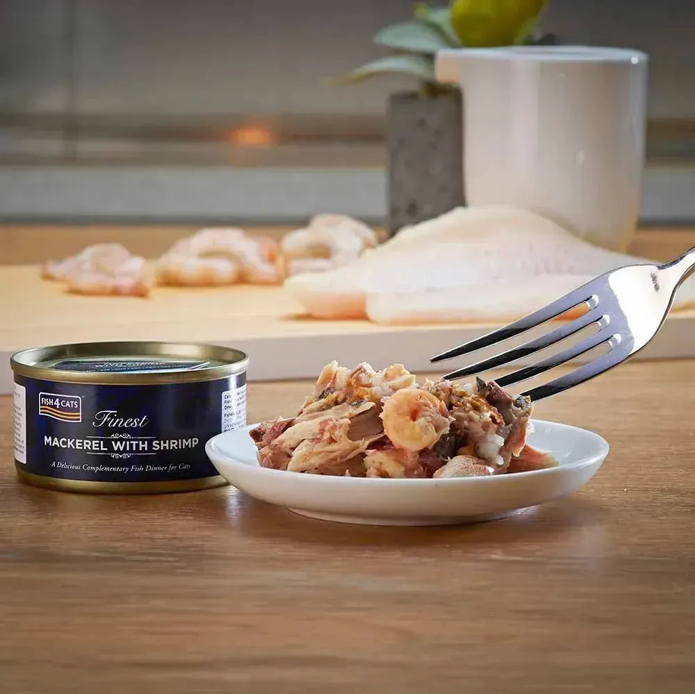 Натуральний вологий корм для котів Fish4Cats Finest Скумбрія з креветками 70 г