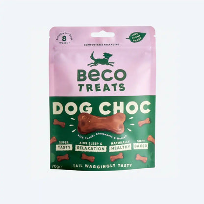 Печиво для собак Beco Pets Шоколад з керобом, ромашкою та кіноа 70 г (рослинний білок)