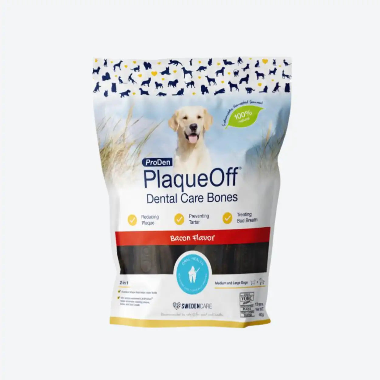 PlaqueOff System Dental Care Bones - Жувальні кісточки для собак зі смаком бекону