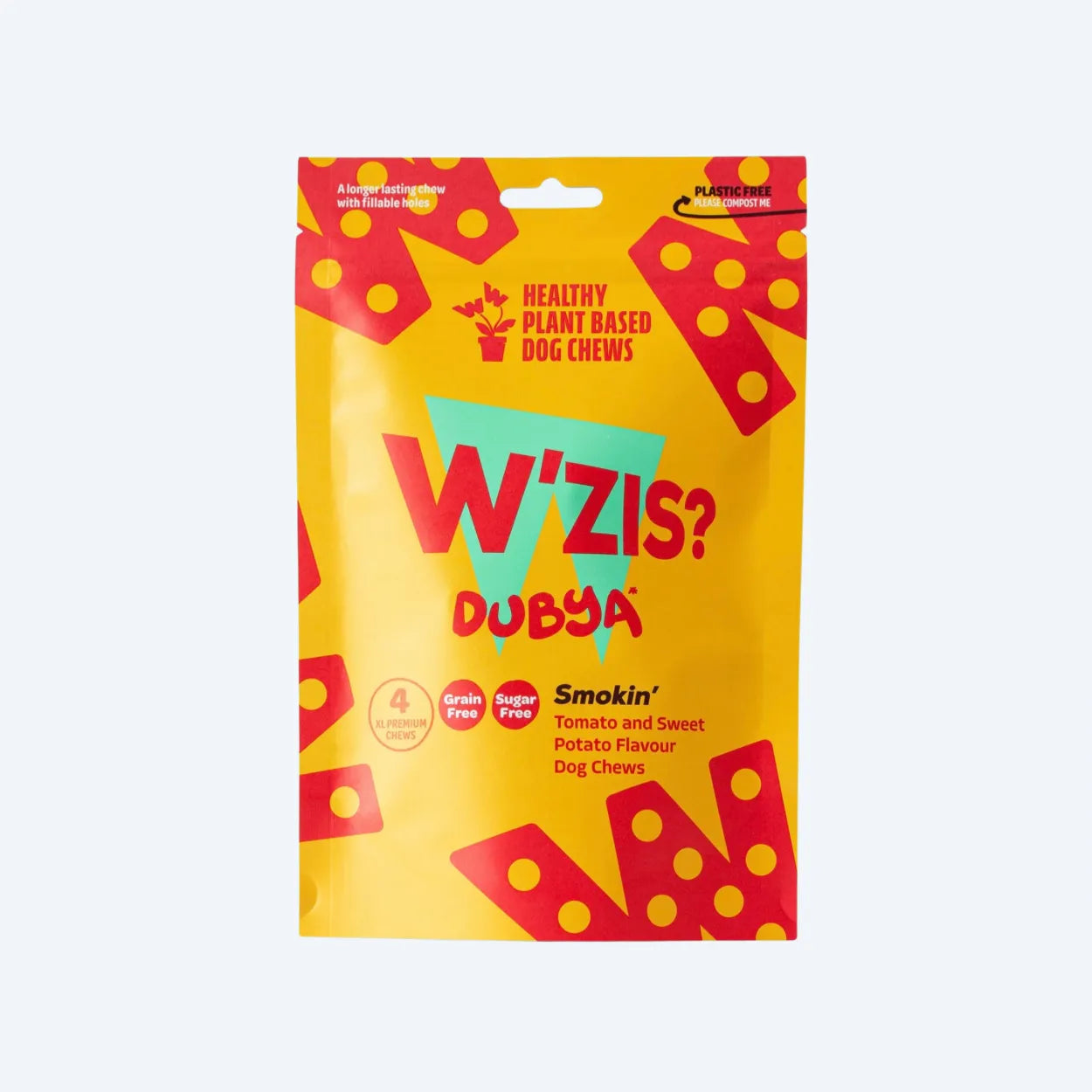 Веганські жуйки для собак Pouch з томатами та солодкою картоплею Smoky Dubya W'ZIS