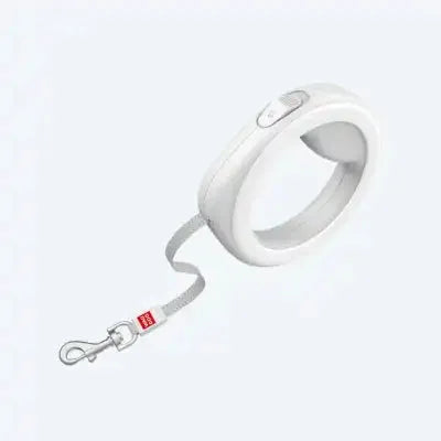 ПОВІДЕЦЬ-РУЛЕТКА ДЛЯ СОБАК WAUDOG R-LEASH, КРУГЛА, СВІТЛОВІДБИВАЮЧА СТРІЧКА білий