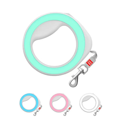 ПОВІДЕЦЬ-РУЛЕТКА ДЛЯ СОБАК WAUDOG R-LEASH, КРУГЛА, СВІТЛОВІДБИВАЮЧА СТРІЧКА білий