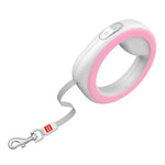 ПОВІДЕЦЬ-РУЛЕТКА ДЛЯ СОБАК WAUDOG R-LEASH, КРУГЛА, СВІТЛОВІДБИВАЮЧА СТРІЧКА рожевий