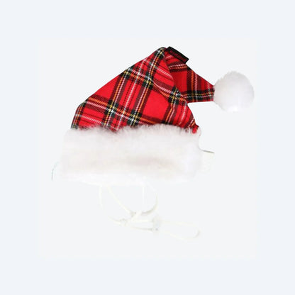 Шапочка Санти Новорічна для собак Puppia (CHECKERED RED)