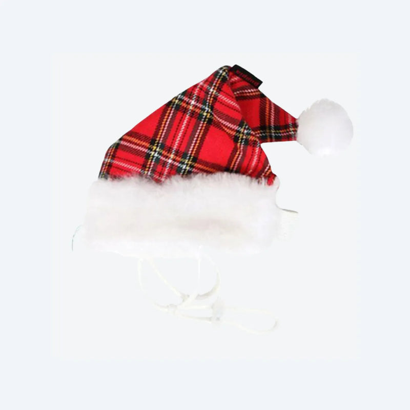 Шапочка Санти Новорічна для собак Puppia (CHECKERED RED)