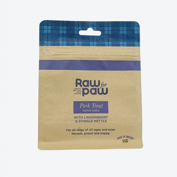 Сублімовані Ласощі для собак з Свинини, брусниці та кропиви Freeze-Dried Raw for Paw, 50 грамів