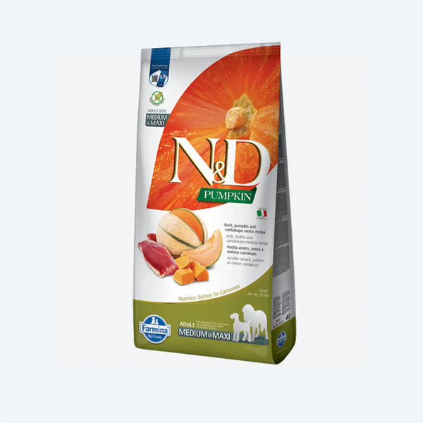 Сухий беззерновий корм Farmina Pumpkin Duck&Cantaloupe Adult для собак середніх та великих порід, з качкою та динею