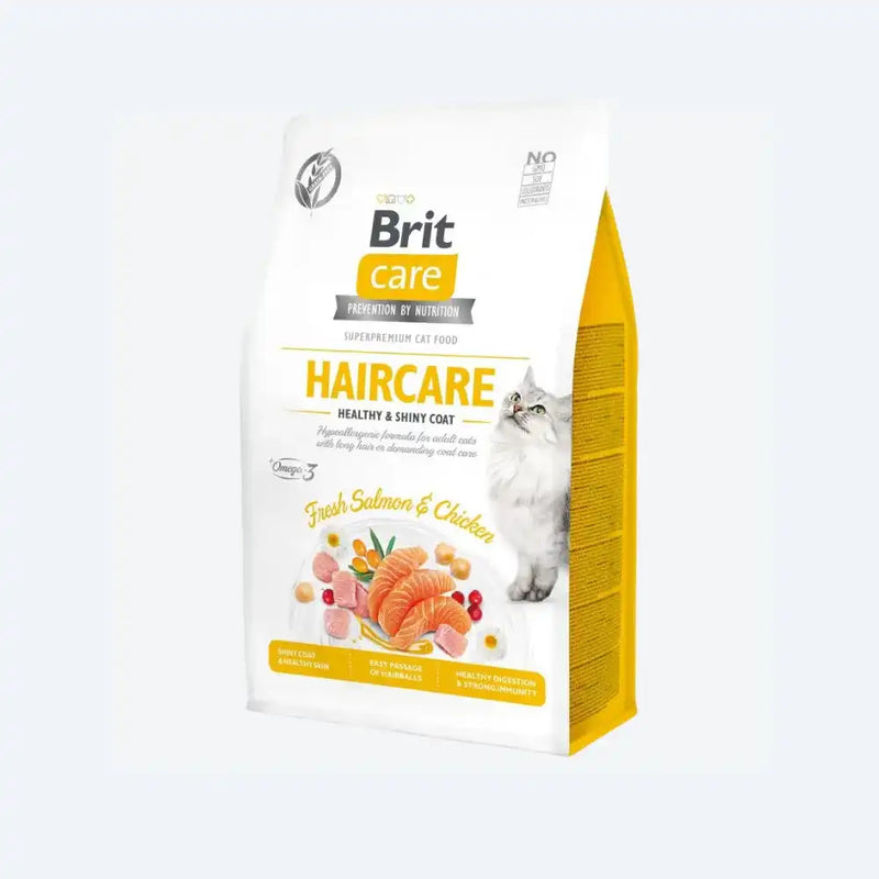 Сухий корм Brit Care Cat GF Haircare Healthy & Shiny Coat для котів, догляд за шкірою і шерстю, лосось та курка