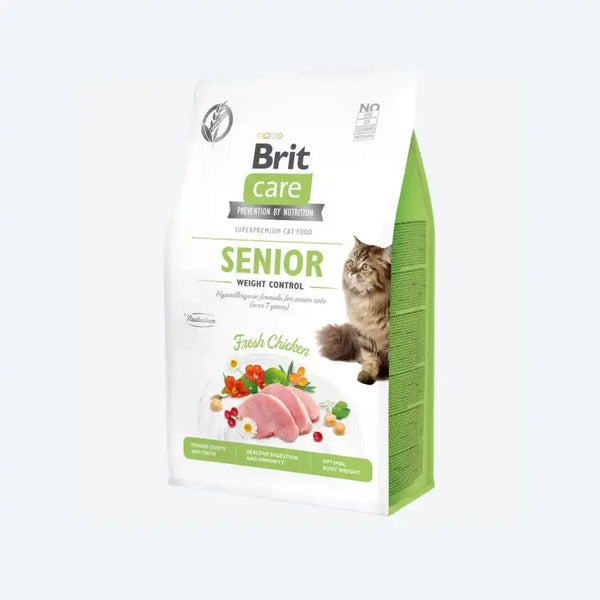 Сухий корм Brit Care Cat GF Senior Weight Control для котів похилого віку з надмірною вагою, курка