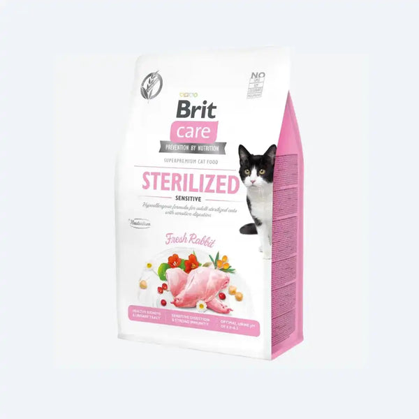 Сухий корм Brit Care Cat GF Sterilized Sensitive для стерилізованих котів з чутливим травленням, з кроликом