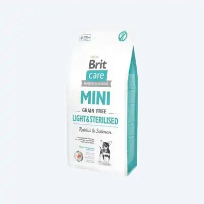 Сухий корм Brit Care GF Mini Light & Sterilised для дорослих собак дрібних порід із зайвою вагою або стерилізованих, з кроликом та лососем