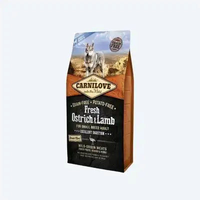 Сухий корм Carnilove Fresh Ostrich & Lamb для дорослих собак дрібних порід, ягня та страус