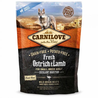 Сухий корм Carnilove Fresh Ostrich & Lamb для дорослих собак дрібних порід, ягня та страус