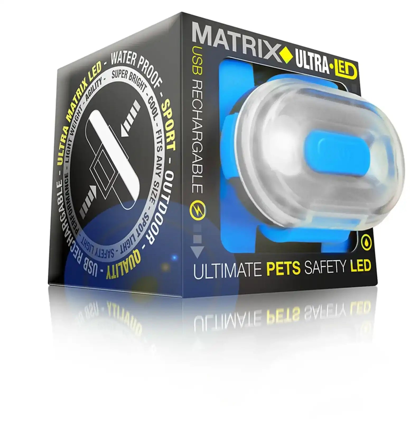Світлодіодний ліхтарик для собак на нашийник Max & Molly Matrix Ultra LED, голубий