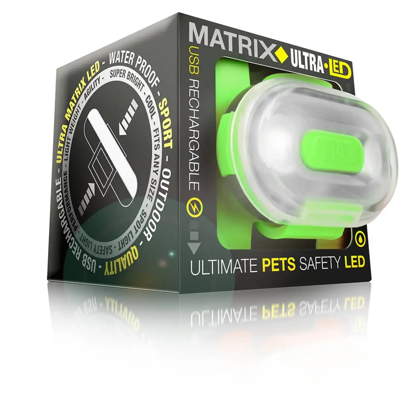 Світлодіодний ліхтарик для собак на нашийник Max & Molly Matrix Ultra LED, салатовий