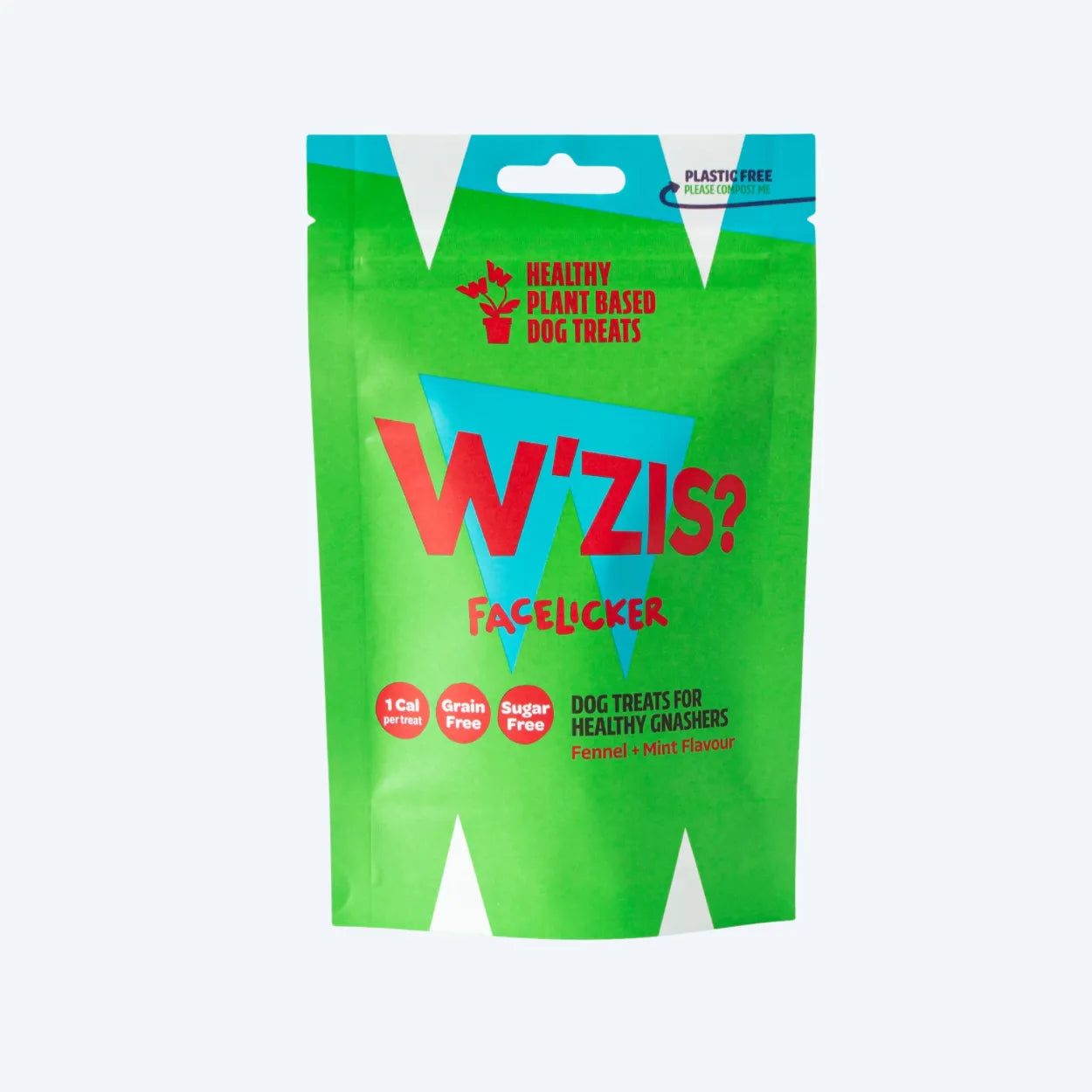 Веганські ласощі для собак в Pouch з фенхель + м'ятний смак Facelicker W'ZIS