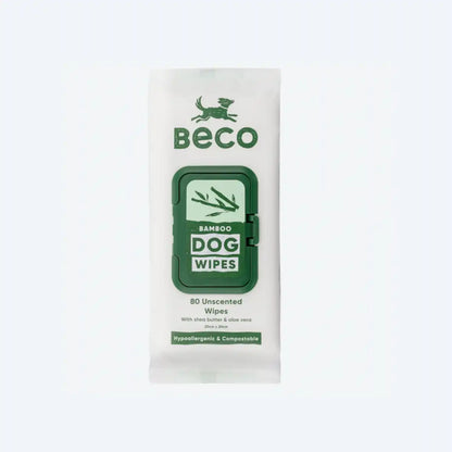 Вологі серветки біорозкладні бамбукові Beco Pets без запаху 80 шт.