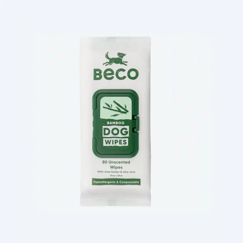 Вологі серветки біорозкладні бамбукові Beco Pets без запаху 80 шт.