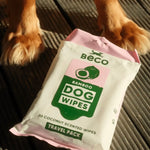 Вологі серветки біорозкладні бамбукові Beco Pets з ароматом кокосу 20 шт.