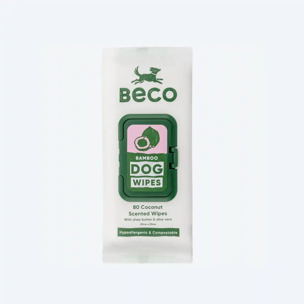 Вологі серветки біорозкладні бамбукові Beco Pets з ароматом кокосу 80 шт.