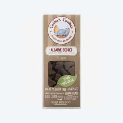 Натуральне печиво для собак Cooka's Cookies Barkissini Шоколад із керобом та фруктами 100 г (Рослинний білок), 100 грам.