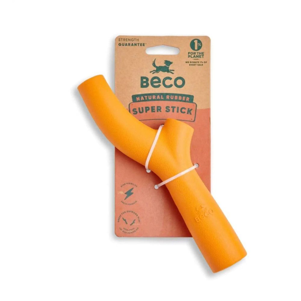 Іграшка з отвором для ласощів для собак Beco Pets Super Stick Помаранчевий