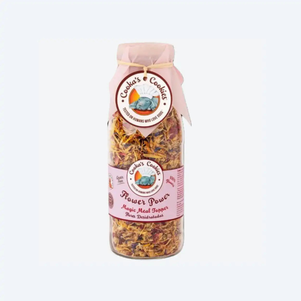 Натуральний топер (вітамінна та смакова добавка) для собак Cooka's Cookies Flower Power 100% Квіти, 180 грам.
