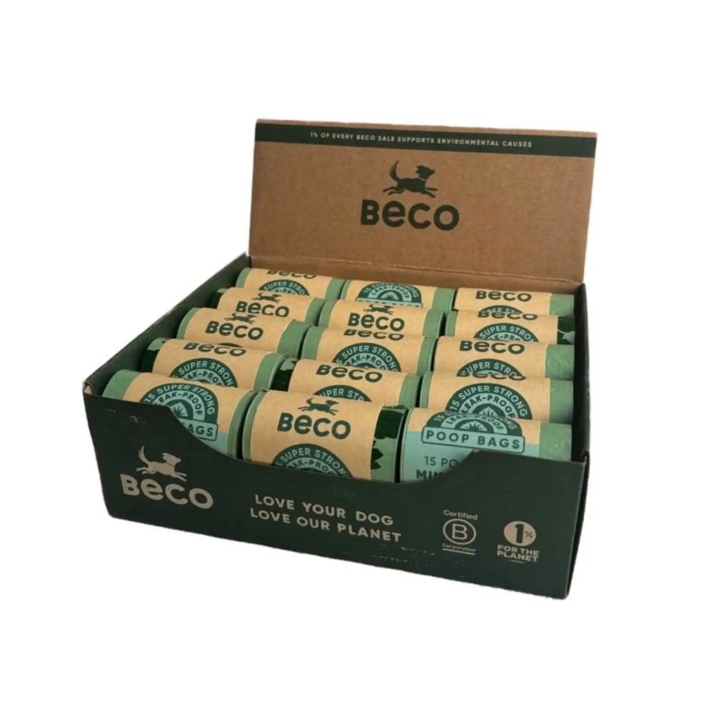 Одноразові пакетики для прибирання за собаками Beco Pets з ароматом м'яти 1 шт, 1 рулон